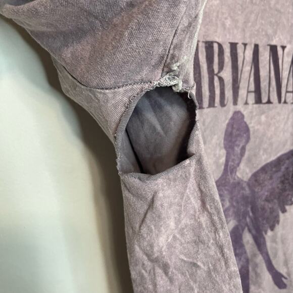 Nirvana Graphic Tee FLAWED S Unisex Licensed Short Sleeve Cotton Casual Crewneck - Picture 2 of 4